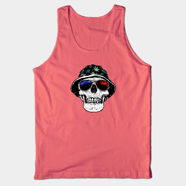 Rasta Space Skull Tank Top by kragenjehvitz